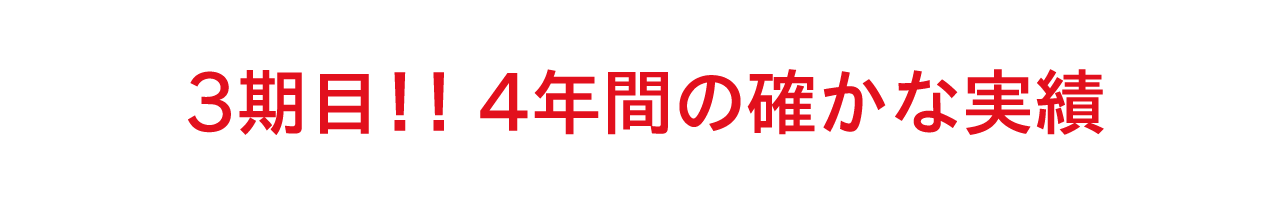 3期目!! 4年間の確かな実績