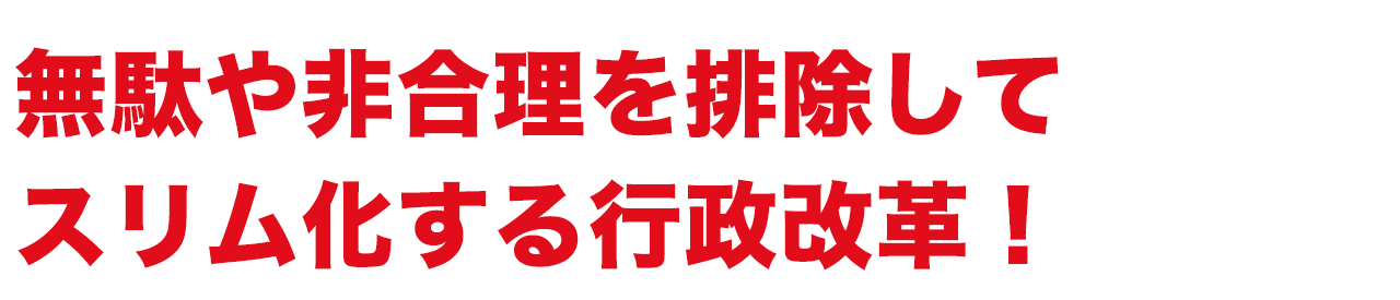 無駄や非合理を排除してスリム化する行政改革!